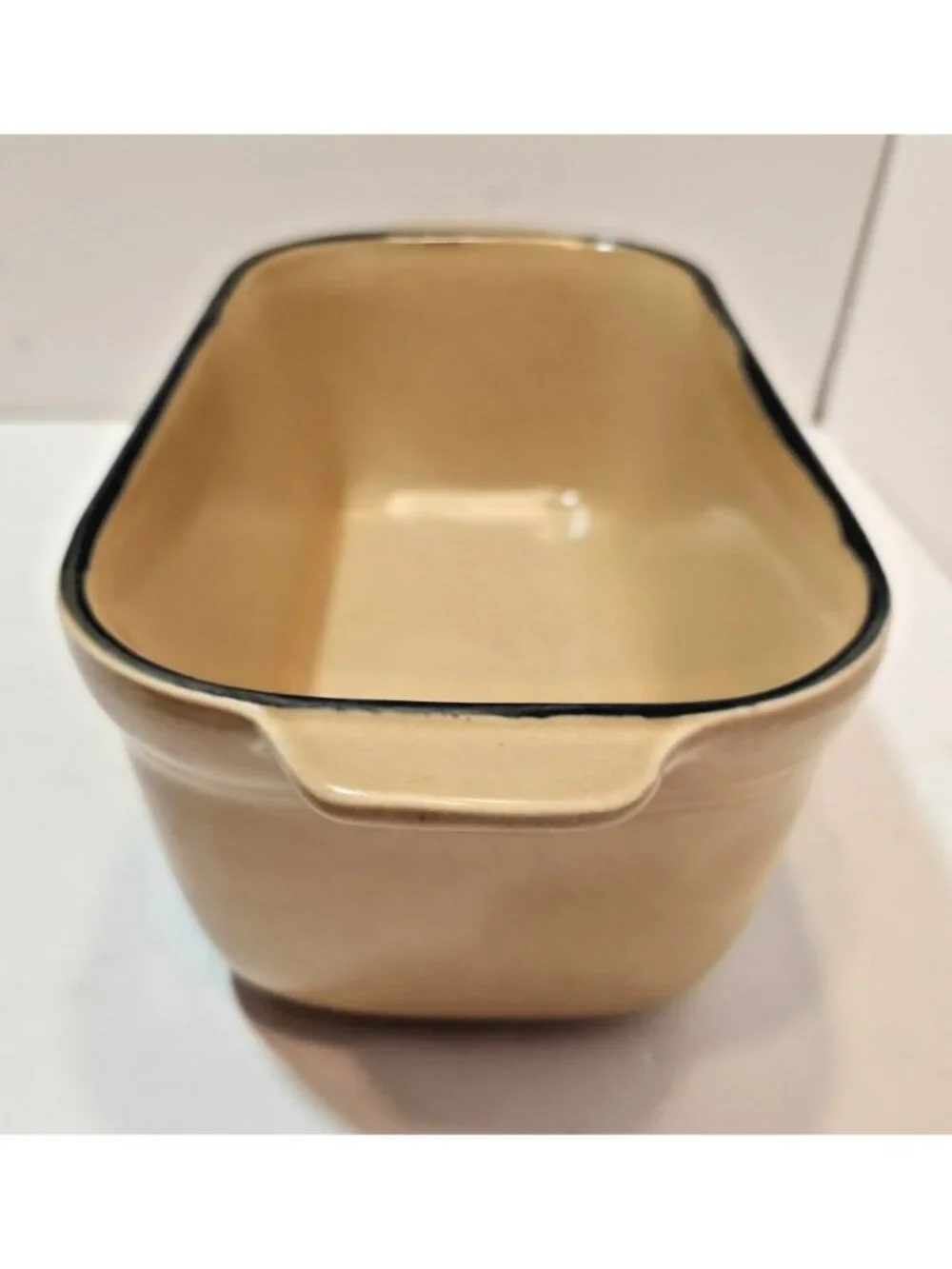 Pfaltzgraff Folk Art 2 Qt. Loaf Pan #235 Stoneware Beige Blue Floral 9x5x3 USA